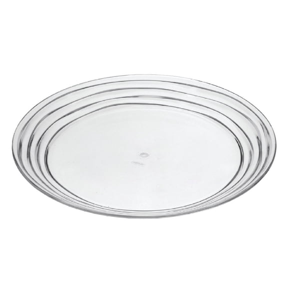 12" Designer Swirl Acrylic Dinner Plates Set of 4 Crystal Clear Reusable Unbreakable Plastic Plates BPA Free Dishwasher Safe for All Occasions