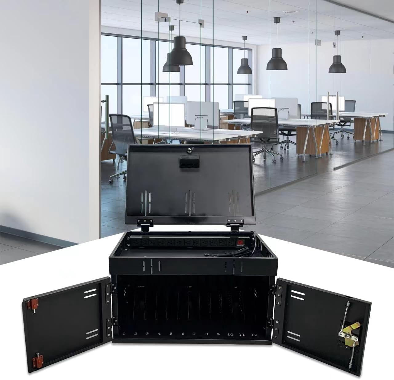 12-Device Charging Cabinet for Laptops & Tablets up to 17.3