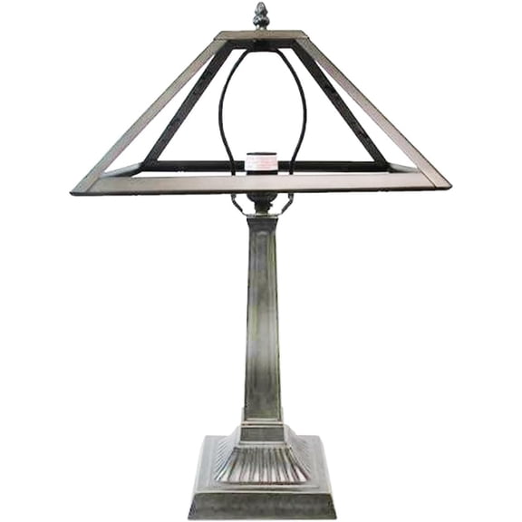12" Dia. Metal Panel Lamp Frame & Base, Dark Bronze Finish with Gold Highlights, Nicely Weighted, 18.75" Tall