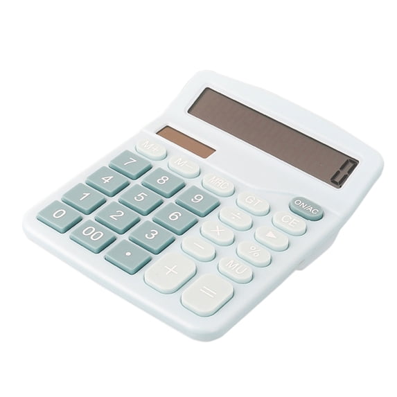 12 Digit Calculator, Dual Power Solar and Battery Desktop Calculator with Large LCD Display, Basic Financial Calculator for Office, School, Business, and Accounting Use