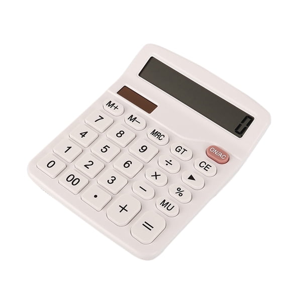12 Digit Calculator, Dual Power Solar and Battery Desktop Calculator with Large LCD Display, Basic Financial Calculator for Office, School, Business, and Accounting Use
