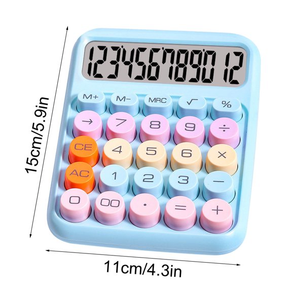 12 Digit Desk Calculator, Desktop Calculators with Large LCD Display & Big Buttons, Battery, Standard Basic 4 Function Calculator for Classroom, Office, Home, Business, Teachers