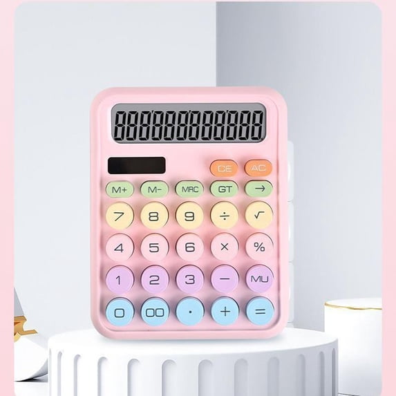 12-Digit LCD Solar Battery Dual Power Calculator High-Color Dopamine ...