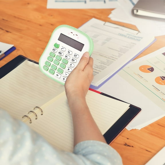 12-Digit Large Display Calculator with Sensitive Big Buttons, Quiet Mute Function, Multi-Function Desktop Calculator for Office, Sch00l & Home (Plastic, 10x8.2cm)