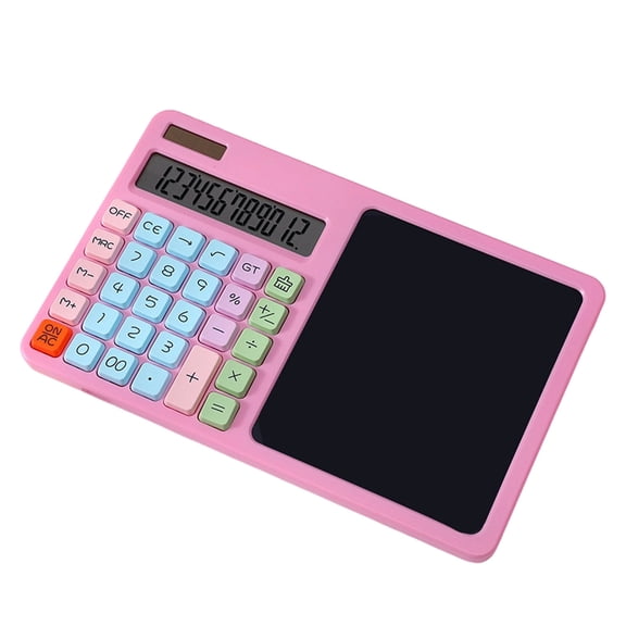 12 Digit Solar Calculator With LCD Writing Board Large Display Portable ABS Design With Pen Portable & Craft Calculator With 12 Digit LCD Display Crafts for Girls Ages 8-12 Painting Arts And Crafts