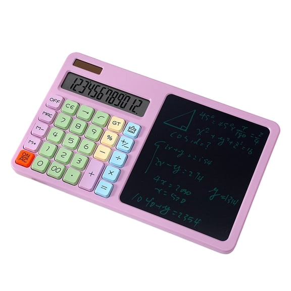 12 Digit Solar Calculator With LCD Writing Board Large Display Portable ABS Design With Pen Portable & Craft Calculator With 12 Digit LCD Display Easter Crafts for Kids Ages 8-12 Craft Table with