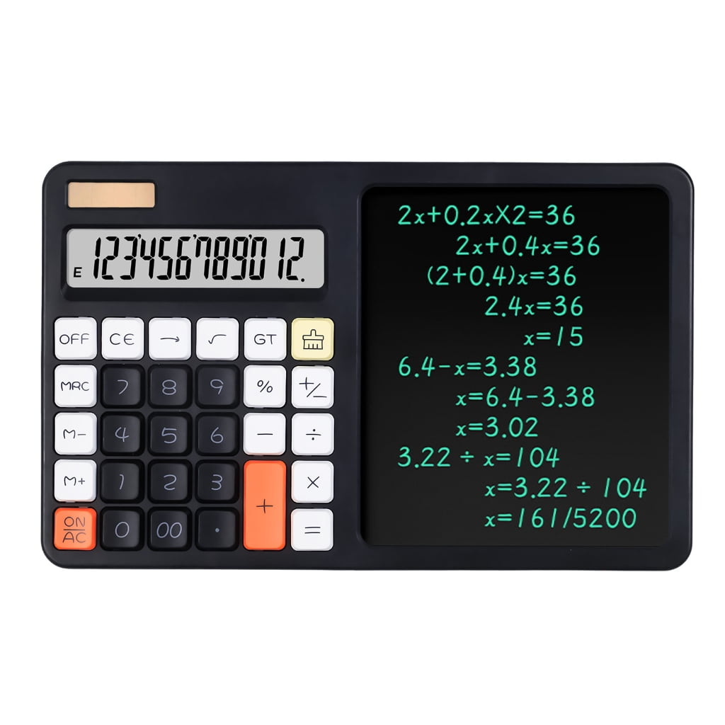 12 Digit Solar Calculator Large LCD Display With LCD Writing Board Scientific Calculator Standard Function Calculator