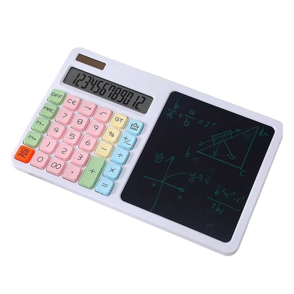 12 Digit Solar Calculator Large LCD Display With LCD Writing Board Scientific Calculator Standard Function Calculator
