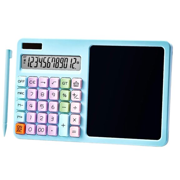 12-Digit Solar Calculator with LCD Writing Board - Perfect for Work & Study!