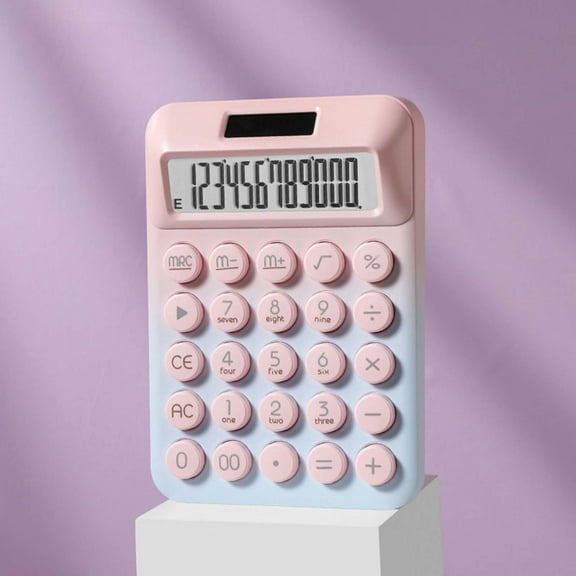 12-Digit Solar Powered Scientific Calculator with Large LCD Display,Dual Power Battery & Solar,Portable Desktop Calculator for School Office Home Use,Mechanical Key & Lightweight Design