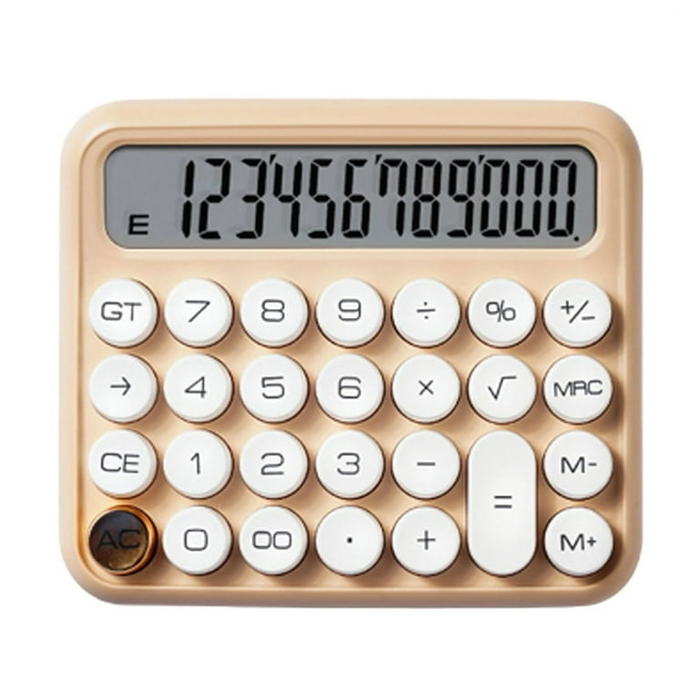 12 Digits Large Numbers Desktop Calculator Large LCD Display with Non Slip Mat Detachable Button Standard Calculator for Office Yellow Walmart