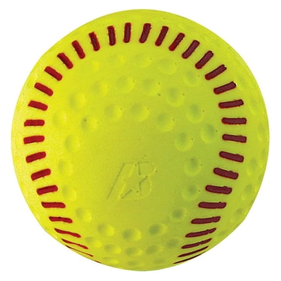 12" Dimpled Softballs - Red Seam Training Balls for Pitching Machines | Realistic Yellow Softballs for Batting Practice | 12 Pack