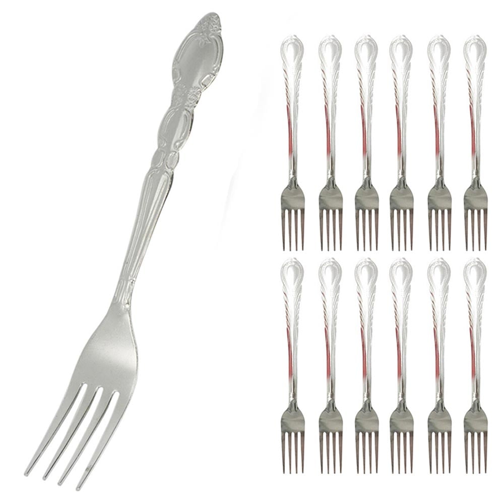 12 Dinner Forks Set  Stainless Steel Cutlery Table Flatware Utensils