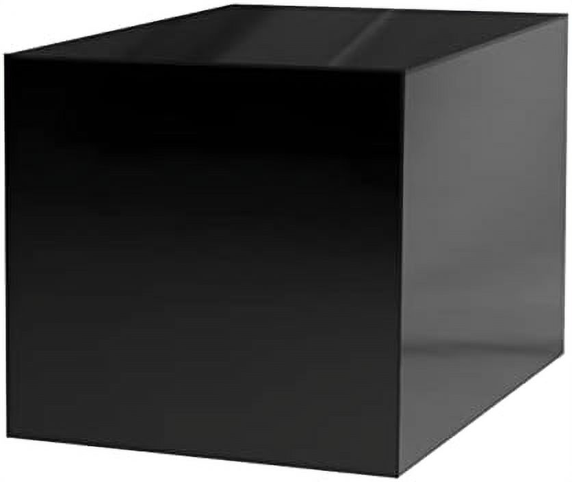 12" Display Riser Box With One Open Side Versatile Glossy Black Square
