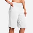 thumbnail image 1 of 12" Dolphin Shorts for Women High Waisted Seamless Breathable Knee Length Stretch Running Hiking Shorts with Pockets, 1 of 9