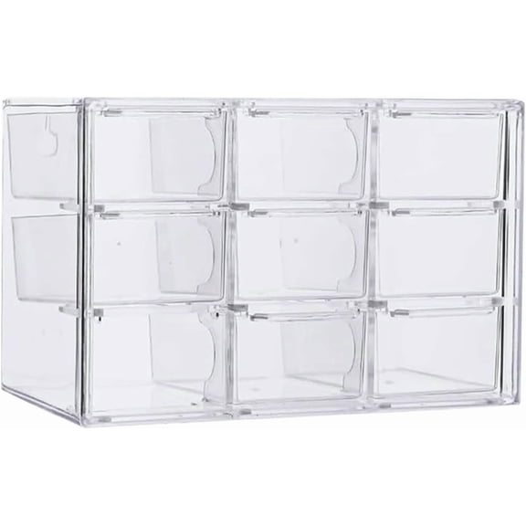 12-Drawer Acrylic Makeup Organizer, Stackable and Dustproof for Vanity