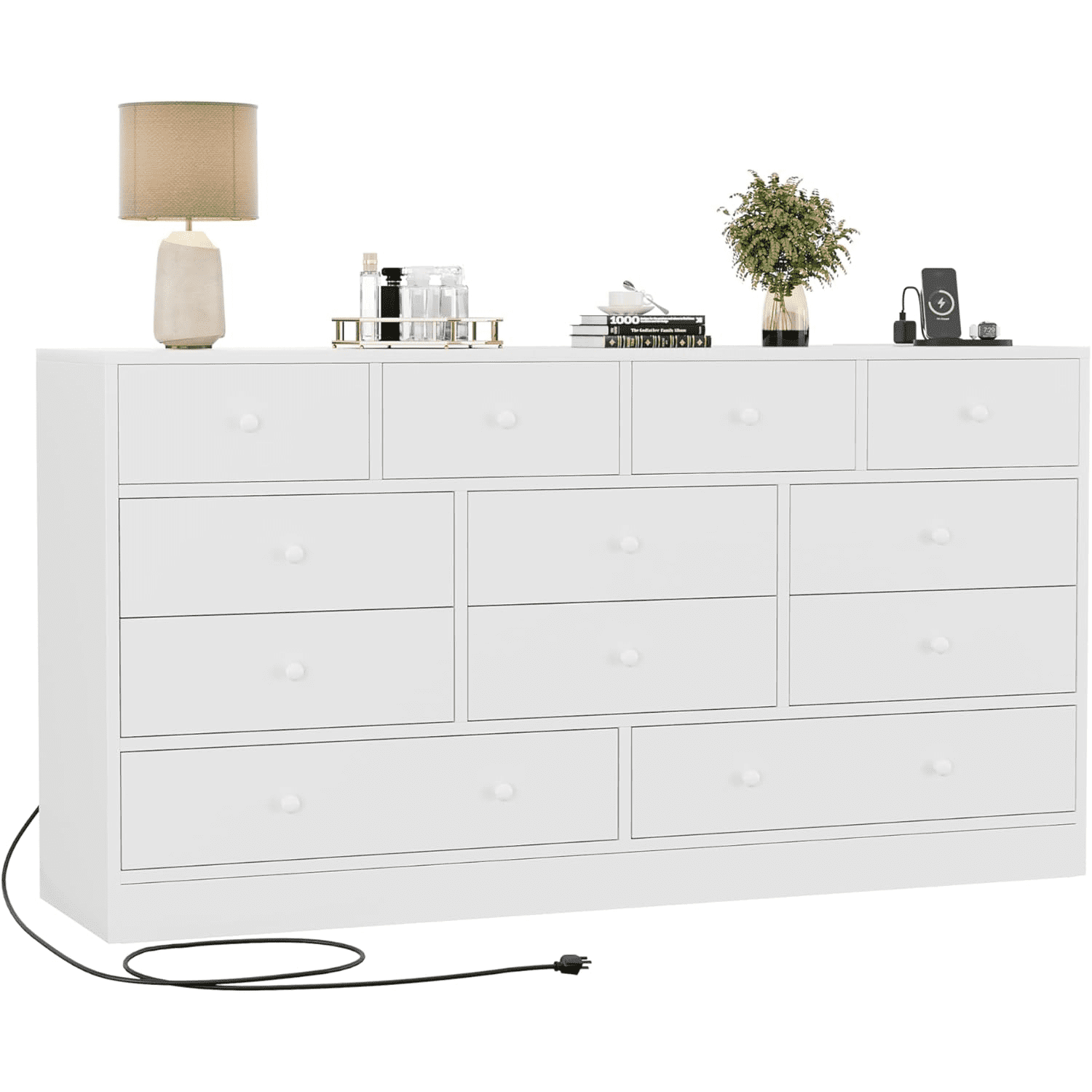 Black Dresser 6 Drawer Dresser Modern Wooden Closet Dresser for Bedroom Living Room Hallway Entryway Cloakroom Dressing Room