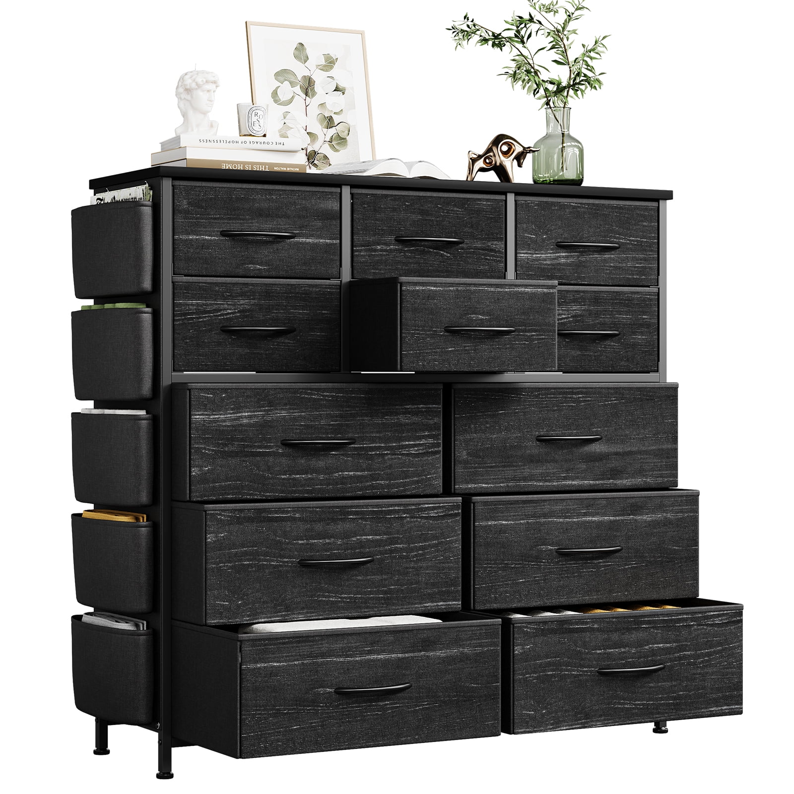 Custom Closet Racks 12 Drawer Dresser for Bedroom, with Fabric Bins,Fabric Storage Tower ...