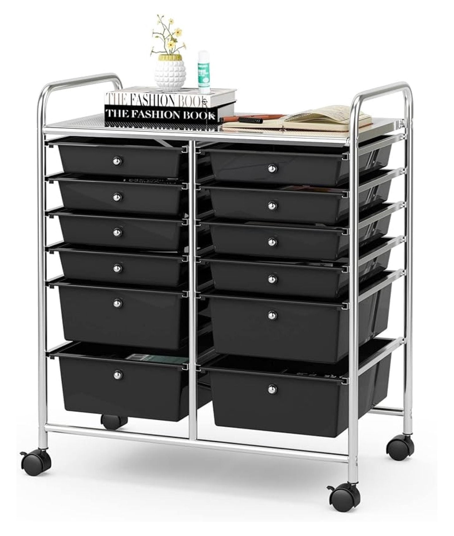 Mobile Teaching Rack 12 Drawer Rolling Storage Cart, Mobile Teacher Cart with Drawers ...