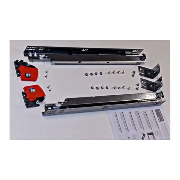 12" Drawer Slides, Tandem Full Extension with Soft Close - Kit for Face Frame/Frameless Cabinets