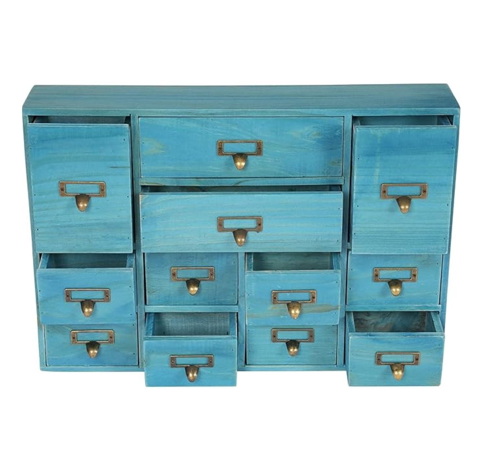 12 Drawers Cabinet, Library Card Catalog Cabinet with Metal Handles ...