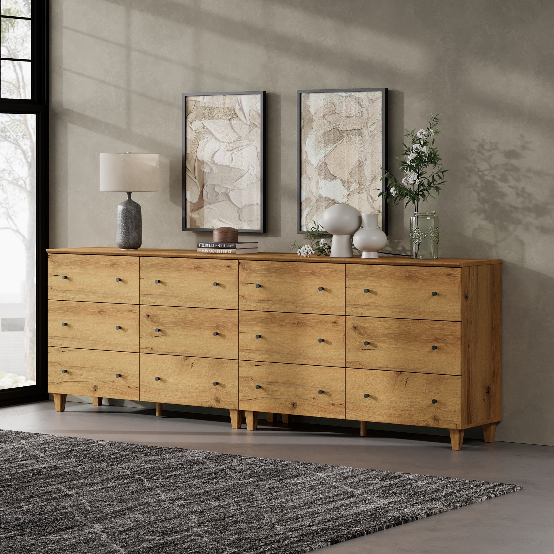 【送料無料】Veal 12 Drawer Chest - BEIGE 送料無料】Veal 12 Drawer Chest - BEIGE 47 in. W x 16 in. D x 37