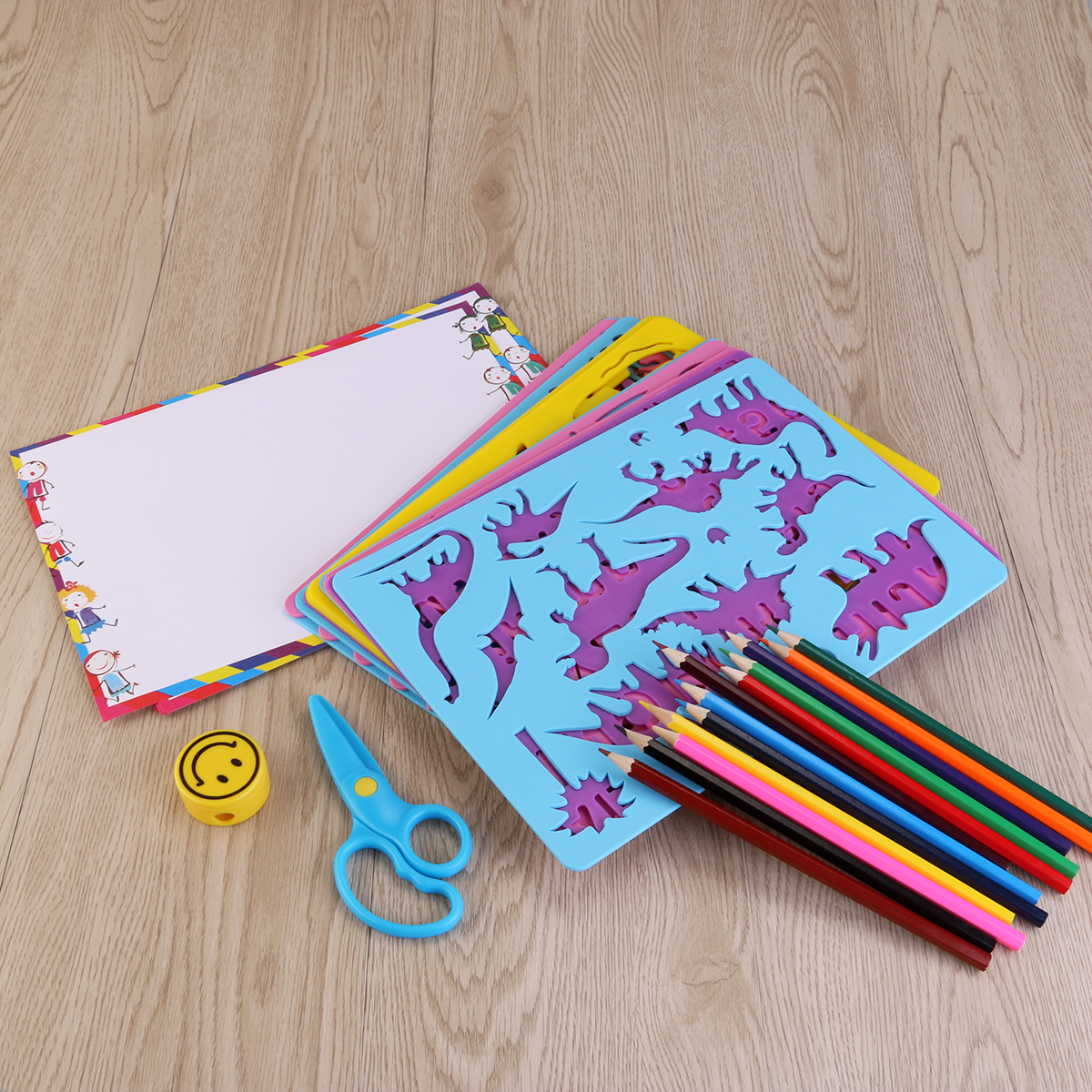 12 Drawing Stencils with Assorted Designs Creative Craft Painting Stencils Educational Art Tool