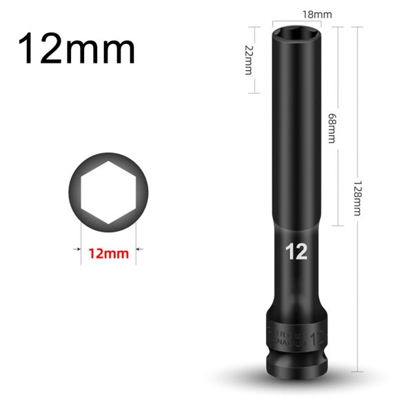 12 Drive Socket Impact Wrench Hex Socket Head 8-24Mm Adapter Spanner Converter