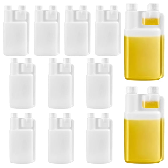 12 Dual Neck Flasks, Plastic Measuring Bottles, 17 oz Plus 1 oz Capacity, Portable and Robust for Outdoor Activities, Convenient Design, Liquor Containers
