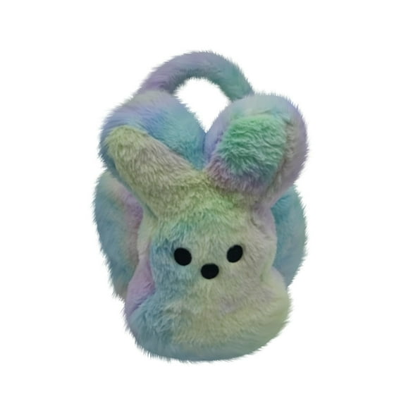 12"Easter Fluffy Bunny Basket - Soft Plush Basket Hunting Egg Candy Reusable Tote Bags for Easter Spring Party Decorations Supplies