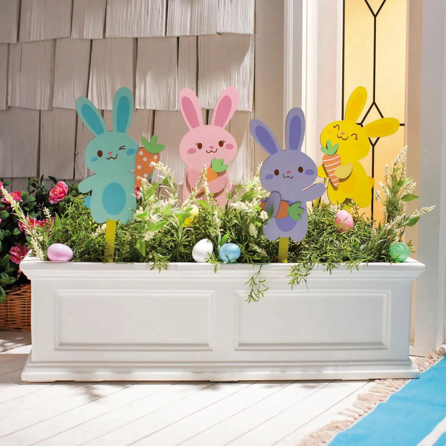 Fun Express 12" Whimsy Pastel Bunnies Easter Yard Signs 4 Count