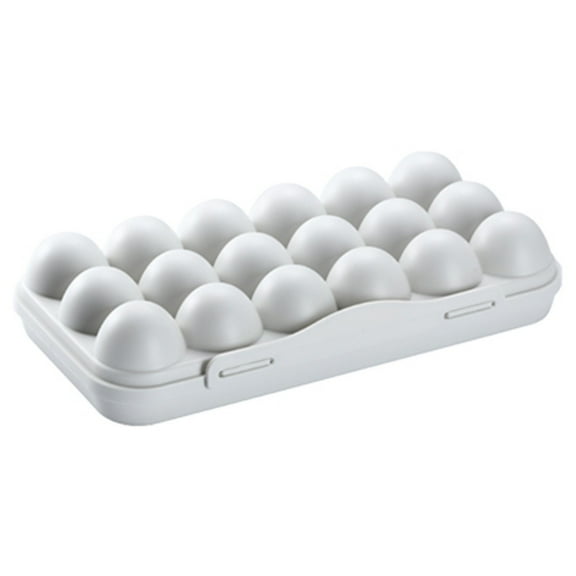 12 Egg Holder for Fridge with Lid Reusable Egg Carton Plastic Egg Storage Container Bin Clip On Egg Tray Refrigerator Organizer for Kitchen Camping