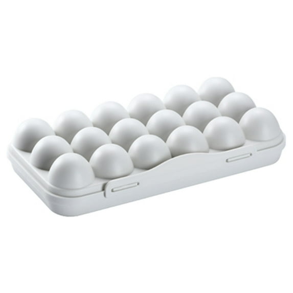 12 Egg Holder for Fridge with Lid Reusable Egg Carton Plastic Egg Storage Container Bin Clip On Egg Tray Refrigerator Organizer for Kitchen Camping