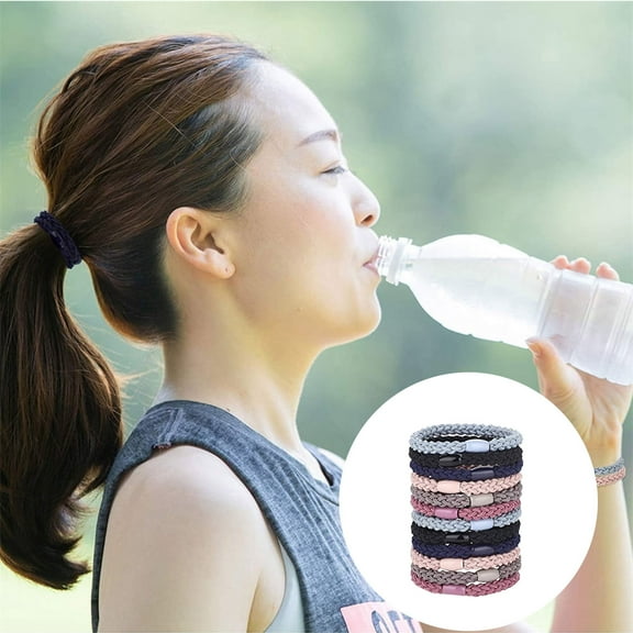 Hair Rope 12 Braided Elastic Ties Ropes for Thick Heavy Curly Ponytails - Women's Girls Hair Accessories