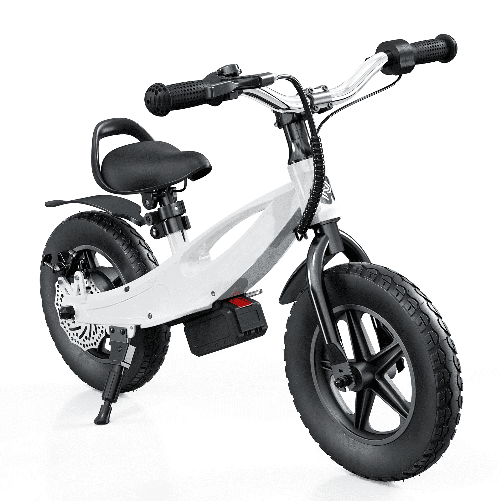 12" Electric Bike , 10KM Range, 18V 2.5Ah Battery, Dual Brakes, 2 Speed Modes, Air-Filled Tires, Ages 8+