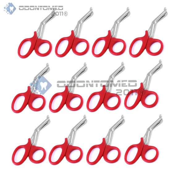 12 Emt Utility Scissors Shears 5.5" Red Colored