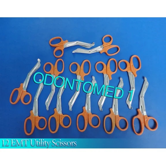 12 Emt Utility Scissors Shears 7.25" Orange Colored