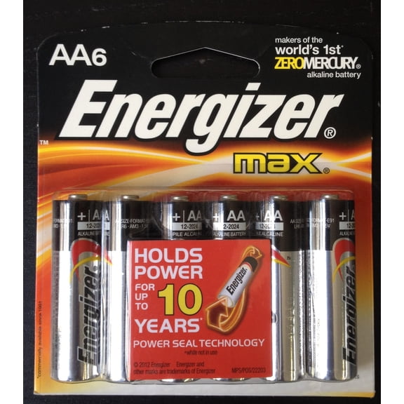 12 - Energizer MAX AA E91 1.5V Alkaline Batteries - 2 Retail Cards of 6 + Free Shipping