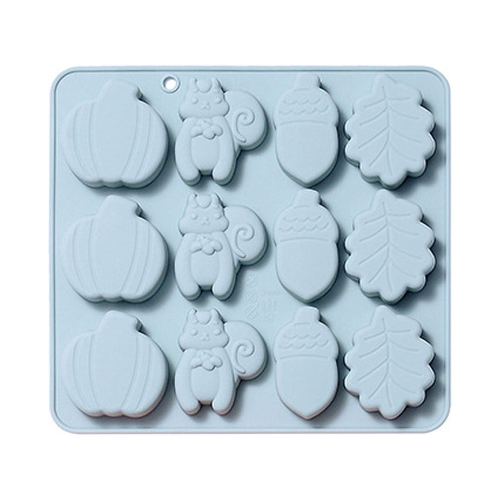 12 Even Squirrels Leaves Pumpkins Autumn Theme Silica Gel Mould Baking