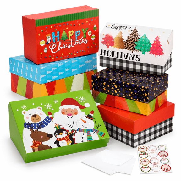 12 Extra-Large Christmas Gift Boxes with Lids, 4" Deep Robe Box Set