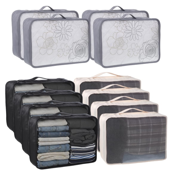 12 Extra Large Travel Packing Cubes, Mesh Storage Bags for Luggage Camping Hiking