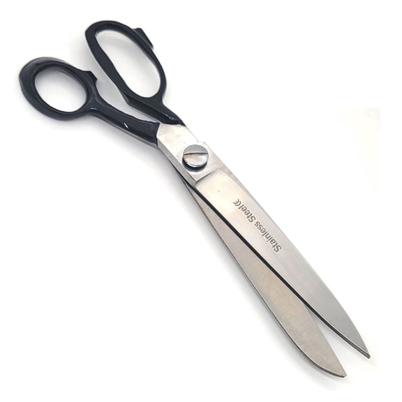 12" Extra Long Heavy Duty Stainless Steel Tailor Scissors For Leather Upholstery Fabric Black Handle
