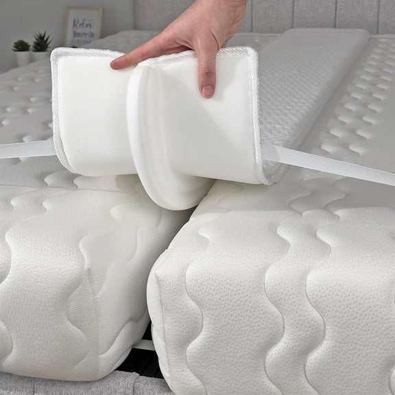 12" Extra Wide Bed Bridge Twin to King Converter Kit - Split Gap Filler for Adjustable Mattress Connector & 25D Memory Foam Patent Pending Design