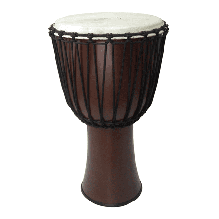 12 FIBERGLASS ROPE TUNED DJEMBE DARK BROWN FINISH