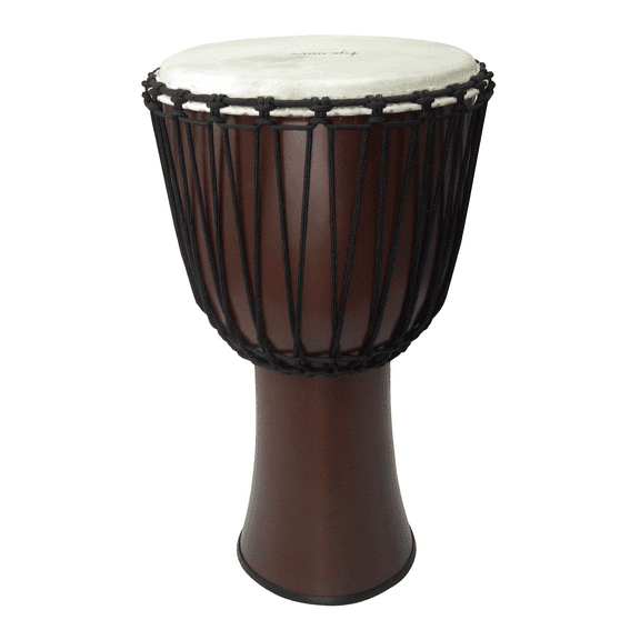 12 FIBERGLASS ROPE TUNED DJEMBE DARK BROWN FINISH