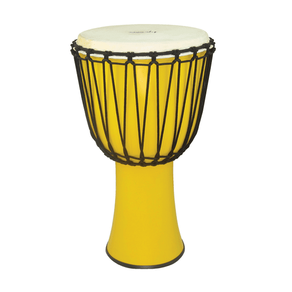 12 FIBERGLASS ROPE TUNED DJEMBE YELLOW FINISH