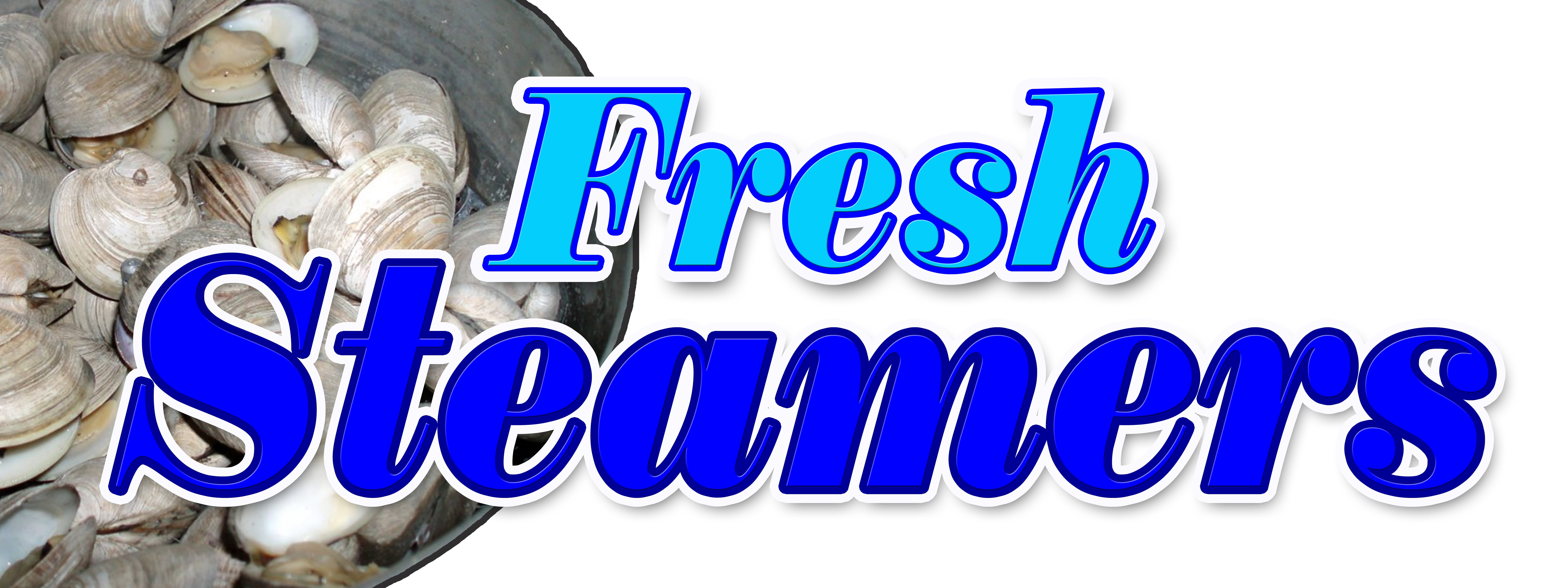 12" FRESH STEAMERS DECAL sticker seafood oysters clams bottom dwellers