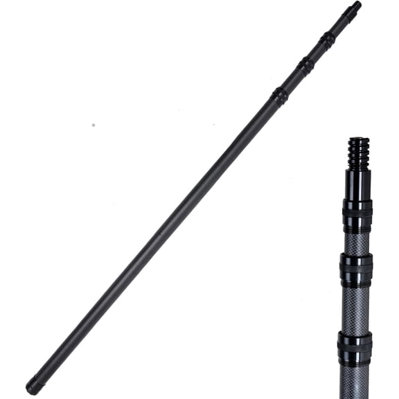 12 FT Carbon Fiber Paint Roller Extension Pole, 3.512 FT Lightweight Telescoping Pole with Twist-Lock & 3/4 in Threaded Tip, Painter Pole for Painting, Washing, Dusting, Pole Only
