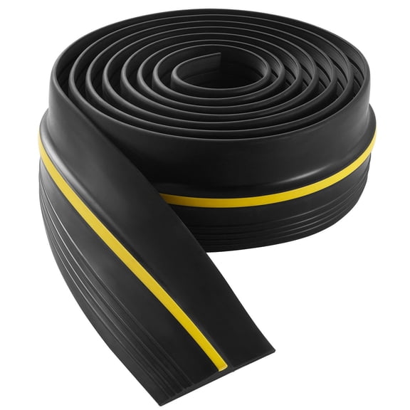 12 FT Universal Garage Door Threshold Seal Strip with Adhesive Upgraded Thick PVC DIY Weatherproof Replacement Black