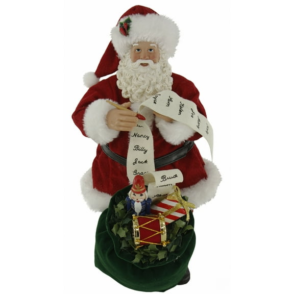 12 Fabric Mache Traditional Toy Bag Santa Claus 121024